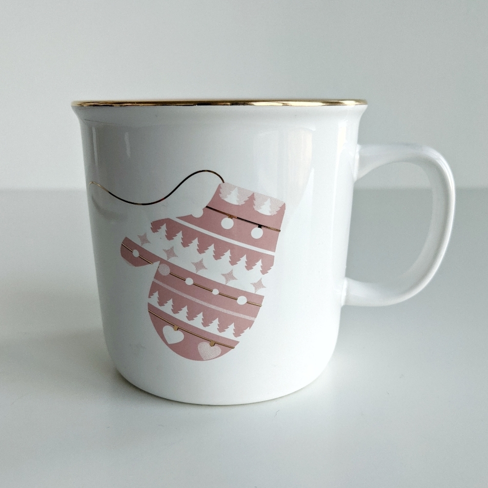 David's Tea Pink Mittens Mug
